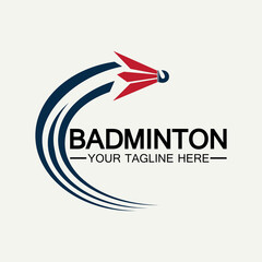 Badminton Logo vector icon illustration design template.Badminton Shuttlecock icon logo.Badminton sport logo template vector. Sport club logo concept