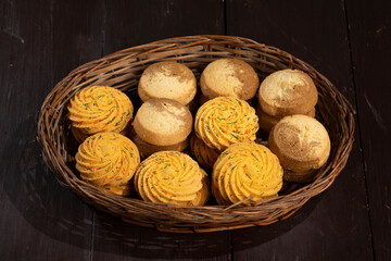 Healthy Homemade Sweet Cookies or Biscuits Also Know as Nan Khatai