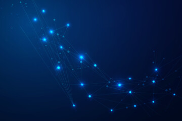 Abstract connect dots, Polygonal background. Technology hi tech connecting digital data design concept, vector illustration