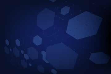 Abstract hexagonal molecular structures technology background. Vector illustration