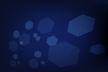 Abstract hexagonal molecular structures technology background. Vector illustration