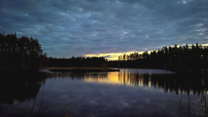 sunset over the lake