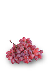 Red grapes isolated on white background