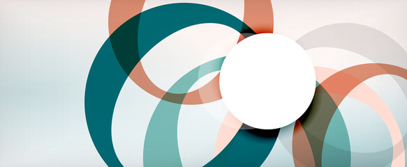 Fototapeta premium Ring geometric shapes, o letter repetition wallpaper. Abstract background for business or technology presentations, internet posters or web brochure covers