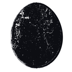 Distressed  Oval Post Stamp  . Vector Illustration . Easter egg texture