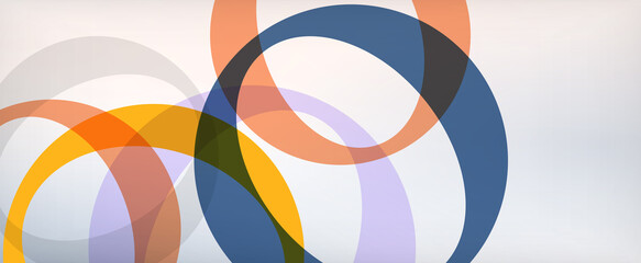 Obraz premium Ring geometric shapes, o letter repetition wallpaper. Abstract background for business or technology presentations, internet posters or web brochure covers