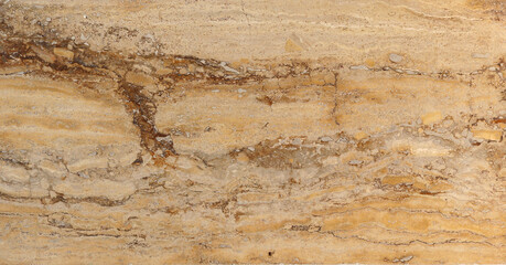Fototapeta na wymiar yellow marble with beautiful abstract irregular brown shapes and textures for a background