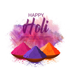 Indian Festival of Colours, Happy Holi celebration design. illustration of colorful gulal (powder color) Happy Holi Background