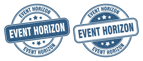 event horizon stamp. event horizon label. round grunge sign