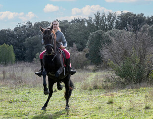 riding girl and horse