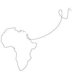 Africa map drawing vector illustration