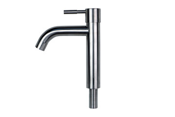 stainless steel water faucet tap is isolated on white background