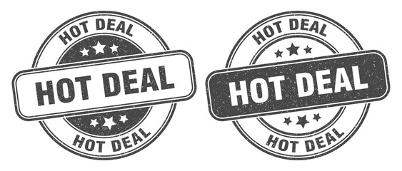 Fototapeta premium hot deal stamp. hot deal label. round grunge sign