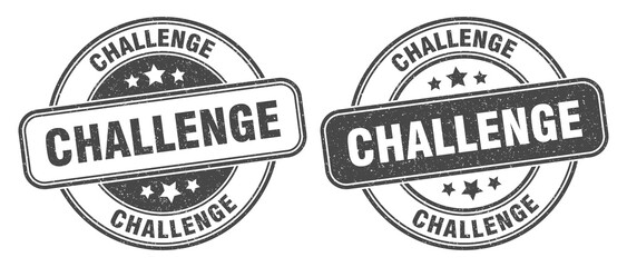 challenge stamp. challenge label. round grunge sign