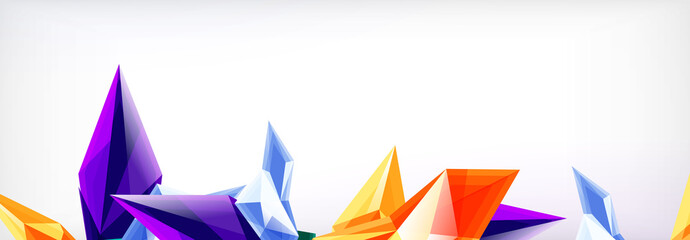 Vector 3d triangles and pyramids abstract background for business or technology presentations, internet posters or web brochure covers