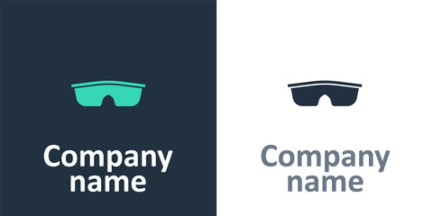 Logotype Sport cycling sunglasses icon isolated on white background. Sport glasses icon. Logo design template element. Vector.