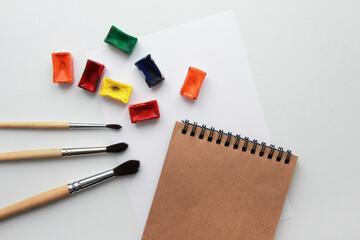 paints and brushes for drawing