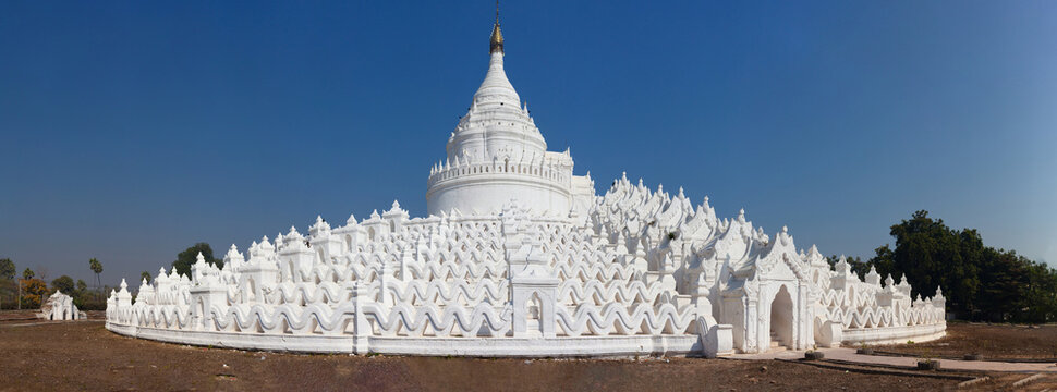 The Hsinbyume Pagoda on the northern side of Mingun in Sagaing Region in Mandalay, Myanmar