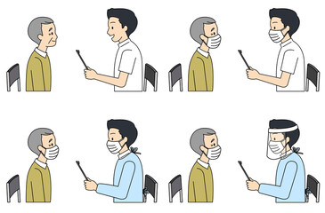 診察を受ける高齢男性