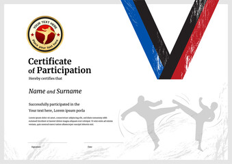 Certificate template sport theme with border frame, Diploma design - obrazy, fototapety, plakaty