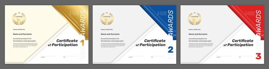 Certificate template sport theme with border frame, Diploma design