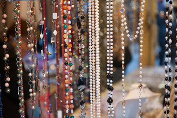 Costume jewelery for sale at the flea market