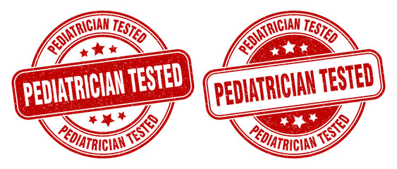 pediatrician tested stamp. pediatrician tested label. round grunge sign