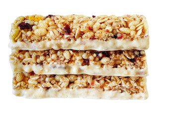 Cereal bar with berries and yogurt glaze