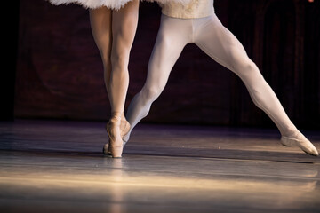 legs of classic ballet couple