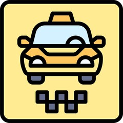 Taxi parking sign icon, Parking lot related vector