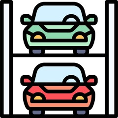 Car parking system icon, Parking lot related vector
