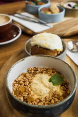 bowl of oats with yogurt