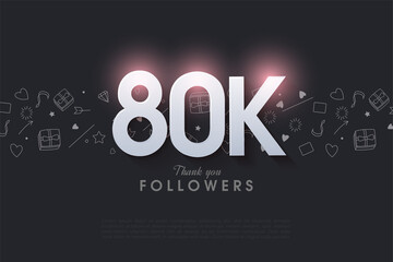 80k followers with illuminated numerals at the top.