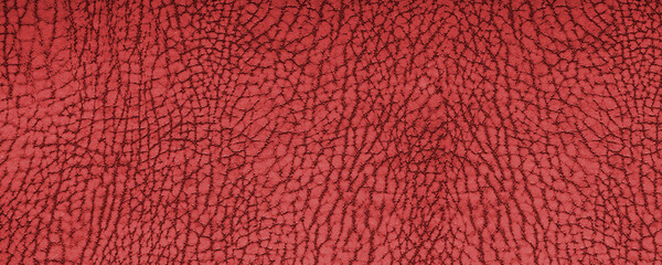 Clean red leather fullframe texture. High resolution. Empty red leatherette closeup macro background