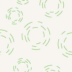 Geometric seamless pattern with green circles. Spring illustration.