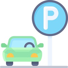 Parking sign icon, Parking lot related vector