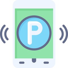 Mobile Parking App icon, Parking lot related vector