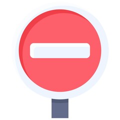 No Entry Sign icon, Parking lot related vector