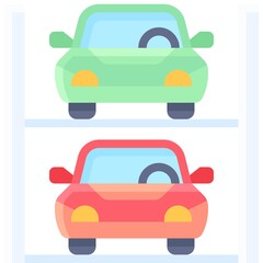Car parking system icon, Parking lot related vector