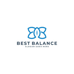 Letter B wellness logo template design vector