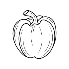 Paprika  vector illustration, simple hand drawn vegetable Line Icon 