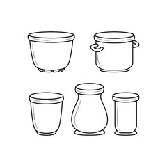 Household necessities container vector illustration,  simple hand drawn object Line Icon 
