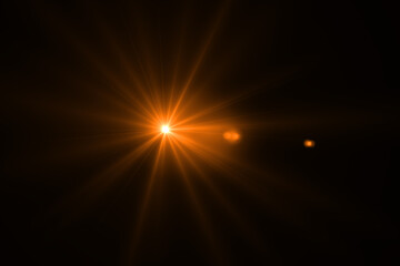 Fototapeta na wymiar lens flare effect Golden sun light