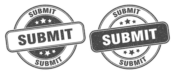 submit stamp. submit label. round grunge sign