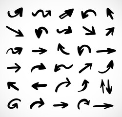  Vector set of hand-drawn arrows, elements for presentation