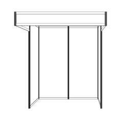 展示会基礎ブースの線画イラスト