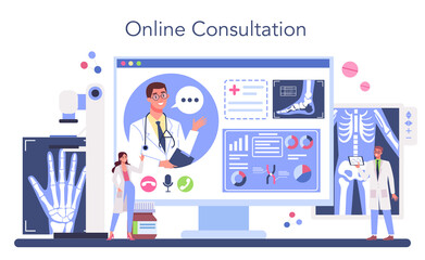 Radiologist online service or platform. X-ray, MRI and ultrasound
