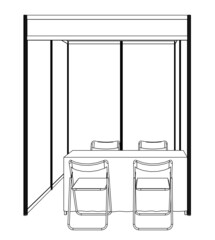 展示会のブースの線画イラスト