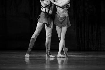 Fototapeta na wymiar legs of classic ballet couple