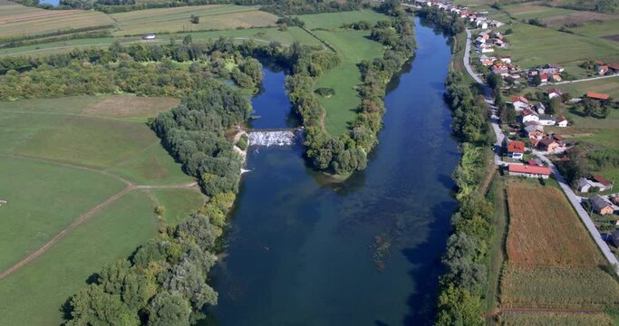 The confluence of the Kupa and Korana rivers in Karlovac, Croatia